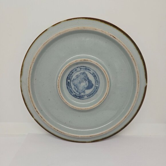 Vintage Highland Stoneware Trivet, 8.75" Round, Blue, Floral, Scotland - Picture 5 of 6